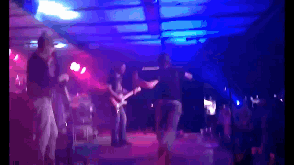 musician falls on stage