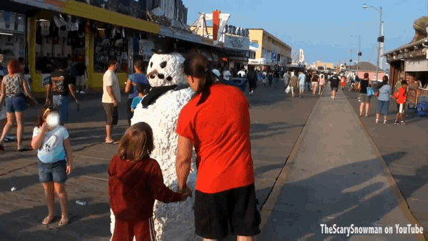 youth hit snowman