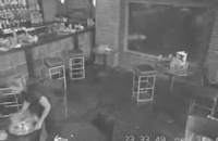 collision between a waitress and glass